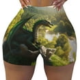 thumbnail image 2 of Uemuo Deep Forest Stone Green Dragon Pattern Women Workout Impact Shorts Scrunch Butt Lifting Gym Shorts Seamless Booty Biker Shorts-Medium, 2 of 8