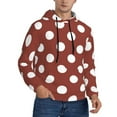 thumbnail image 2 of Kdxio Maroon And White Polka Dot Print Mens Casual Hooded Collar Drawstring Hoodies Pullover Sweatshirts Casual Long Sleeve Shirts-3X-Large, 2 of 7