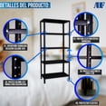thumbnail image 4 of Estante Organizador ADF Estantería Anaquel Metálico Ajustable 5 Repisas 190x84x45 cm Multiusos Negro, 4 of 8