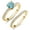 Blue||Near Colorless (GH), variant on 18K Yellow Gold Plated Silver White Moissanite Wedding Engagement Band Bridal Set Ring for Women (1.29 Cttw, Gemstone, Available in Size 5, 6, 7, 8, 9)