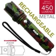 thumbnail image 2 of RCA - XPE LED Metal Flashlight, Rechargeable, 450 Lumens, Camouflage Pattern, 2 of 3