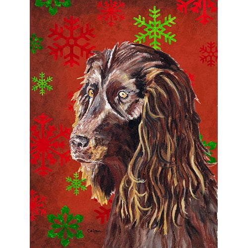 Caroline's Treasures Red and Green Snowflakes Holiday Christmas 2-Sided Garden Flag