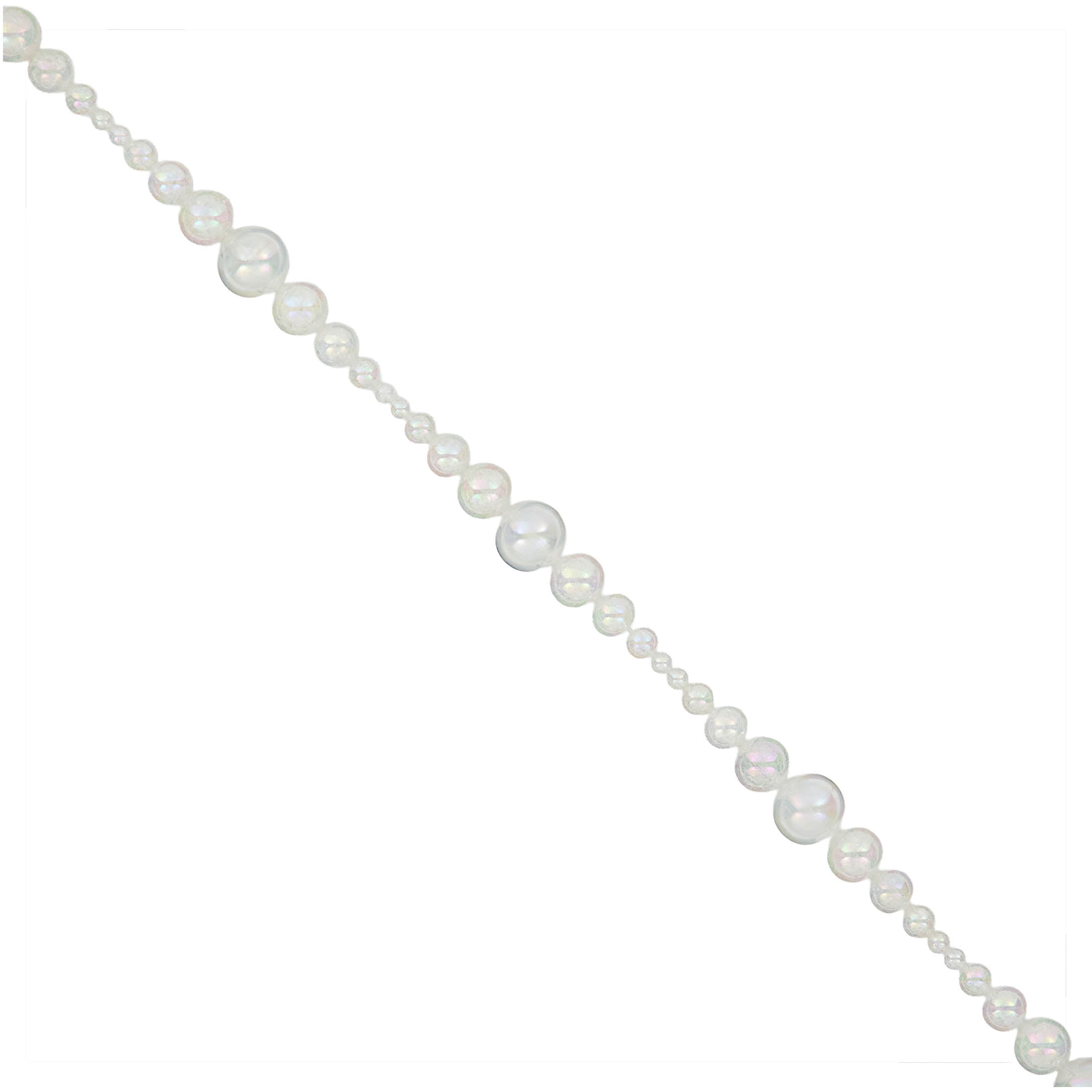 Plastic Bead Christmas Garland, Iridescent White and Clear, 6', by Holiday Time