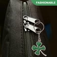 thumbnail image 3 of SHISUYAN 4Pcs Metal Green Clover Keychain Bag Pendant Keyring For Couple Friends Family, 3 of 9