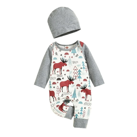 Toddler Baby Boy Girl My 1st Christmas Outfit Romper Striped Santa Letters One Piece Romper Bodysuit