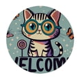 thumbnail image 2 of PIKWEEK Cute Cat Butterfly, Elastic Fitted Edged Round Tablecloth Fade Resistant Anti-Shrink Table Cloth Washable Table Cover for Indoor or Outdoor and Anywhere You Wanna use it White, 2 of 7