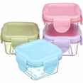 thumbnail image 2 of 4 PCS Food Storage Containers with Airtight Lids Small Plastic Meal Prep Boxes Dishwasher Microwave Safe Pink Blue Purple Green, 2 of 7