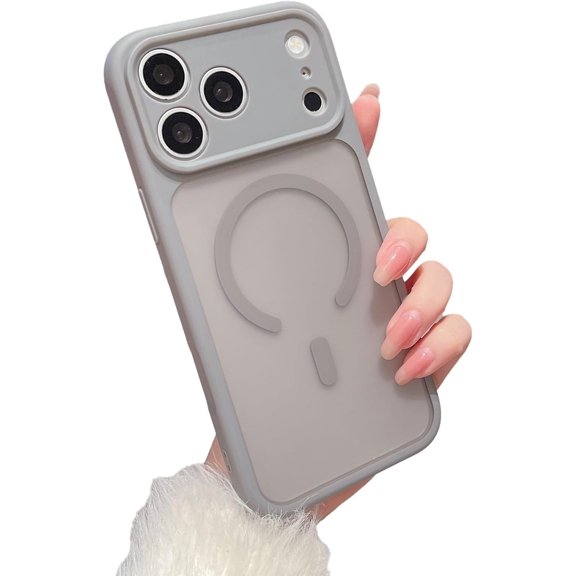 Four Corners Protection Skin Touch Feel Camera Protect Magnetic Phone Case for iPhone, Compatible with (Gray,iPhone 14)