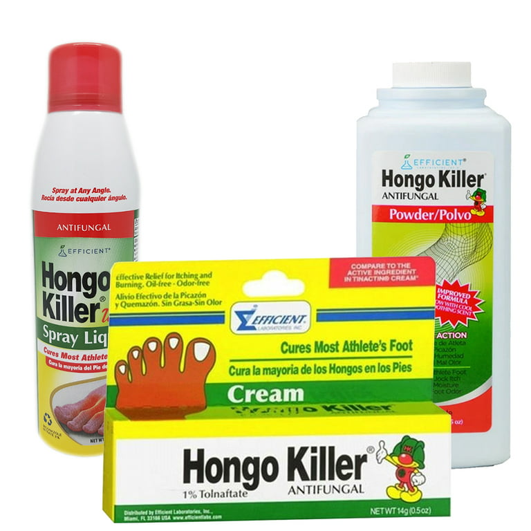 Lab oplukker for ikke at nævne Hongo Killer Antifungal Treatment Kit. Antifungal Cream (0.5 oz), Spray  Liquid (5.3 oz) and Powder (7.05 oz). Athlete's Foot and Skin Fungus  Treatment - Walmart.com