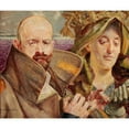 thumbnail image 2 of Jacek Malczewski 17x15 Black Ornate Wood Framed Double Matted Museum Art Print Titled - Primrose - Self-Portrait with Wife (1905), 2 of 5