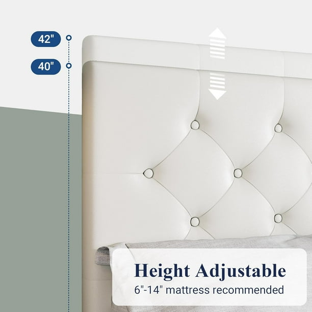 Y&Yページ Allewie Upholstered Full Size Platform Bed Frame with 4 Storage