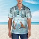 thumbnail image 2 of Fotbe Gnome And Red Fox Fishing Camisa Hawaiana para Hombre Unisex – Camisa Casual de Verano con Botones de Manga Corta de Algodón y Lino,Medium, 2 of 7
