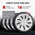 thumbnail image 4 of Cubiertas de Borde de la Rueda del Automóvil, Protectión completa 4 PCS Universal Fit Hubcap de Rueda de 16 Pulgadas para MK8 Custom, 4 of 7