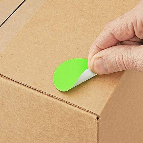 Blank Color Coding Stickers, Writable Surface  500 Permanent Labels per Roll Green Fluorescent, 2" Circle