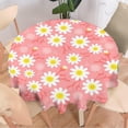 thumbnail image 2 of Pink Daisy Tablecloth, Rustic Country Farmhouse Cartoon Floral Daisy Flower Party Table Cover for Kitchen Dining Room Table Decor 60x60nch, 2 of 6