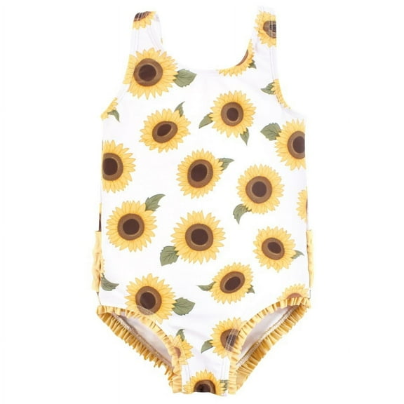 Hudson Baby Girls Toddler Swimsuit, Sunflower, 5T