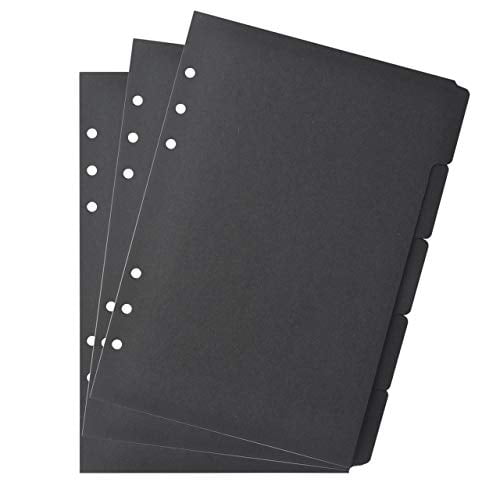 A5 Bluecell 3 Sets Kraft Paper Divider Index Page Tab Cards for 6-Holes Ring Binders Notebooks Travel Diary Journal Planner