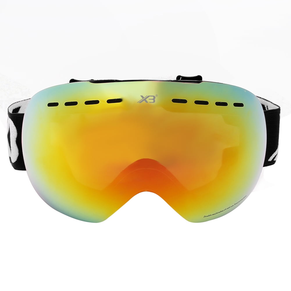 Men Women Snow Ski Goggles Antifog Antiglare Double Lens UV400 Protection and Windpoof Safety