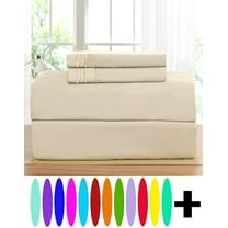 Elegant Comfort 4 Piece Bed Sheets 1500 Series Microfiber, California King, Beige