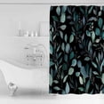 thumbnail image 4 of Small Stall Shower Curtain 36x72 Inch Narrow Half Size Teal Black Botanical Bath Curtains Bathroom Decor Spring Eucalyptus Leaves Greenery Waterproof Fabric Shower Curtain Set with Hooks 36 Inch, 4 of 6