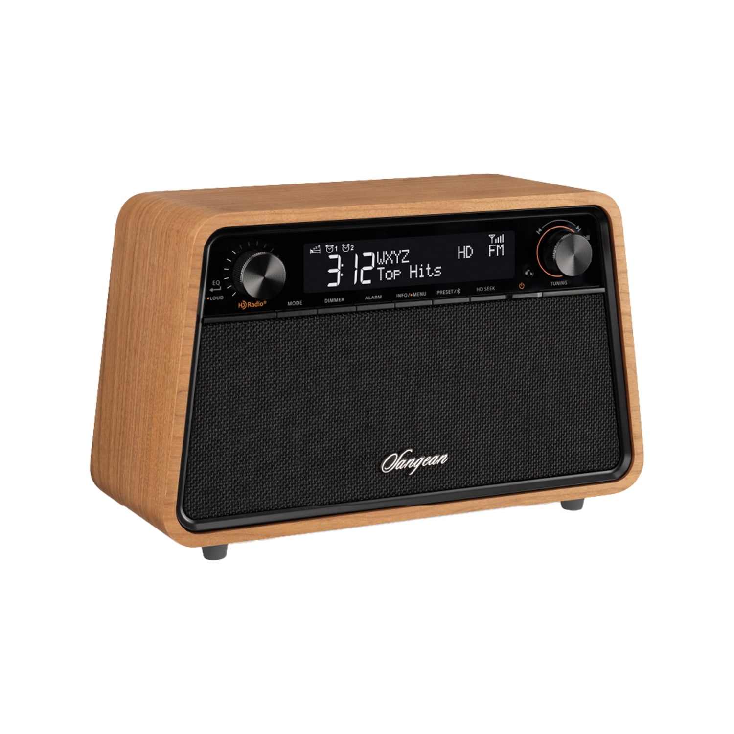 Sangean HDR-19 Bluetooth Corded Electric Alert System Portable Radio, Natural Cherry