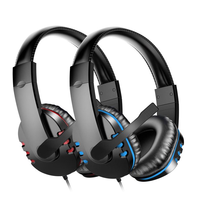 Auriculares para juegos con micrófono para PS4, PS5, PC, Xbox One, Auriculares para colocar sobre la oreja con cancelación de ruido y sonido envolvente con almohadillas para los oídos seitruly SH1105-77
