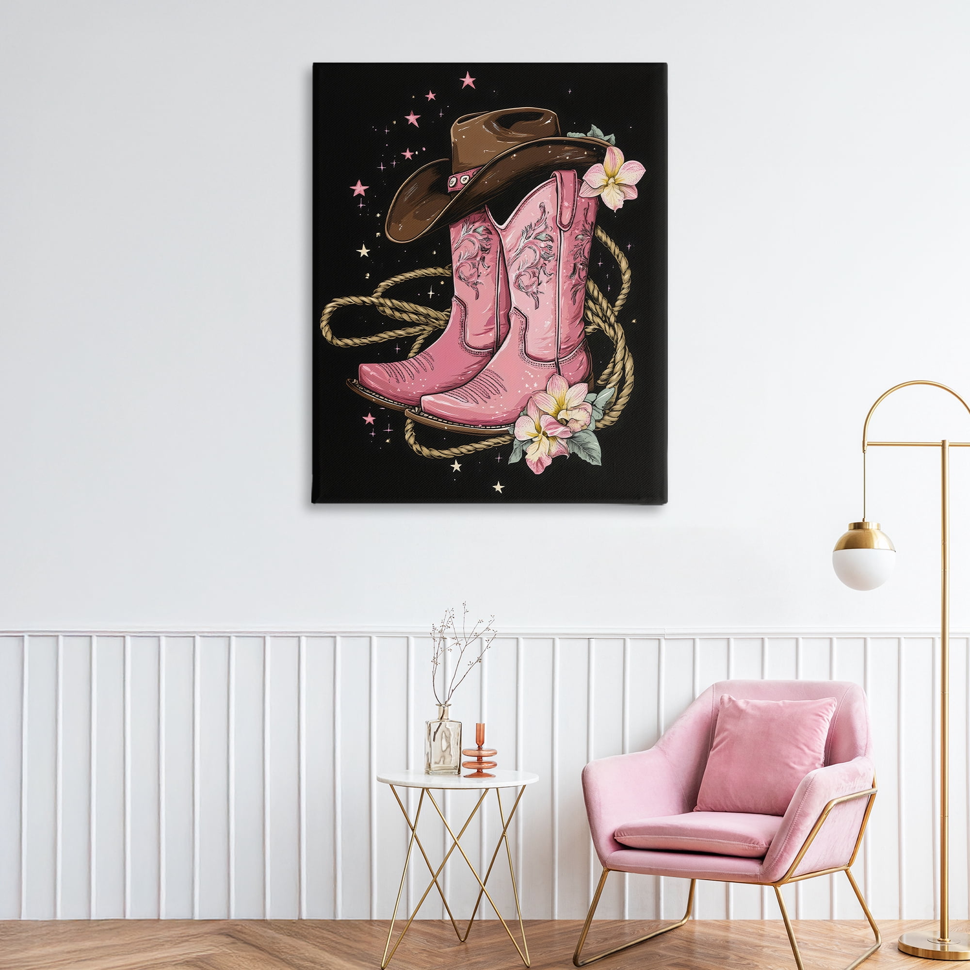 Stupell Industries Western Chic Pink Boots Canvas Wall Art, design by Creative Studio