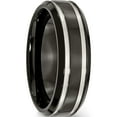 thumbnail image 4 of Titanium Brushed And Polished Black Ip-Plated 7mm Grooved Band (Size 12.5) Made In China tb232-12.5, 4 of 5