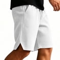thumbnail image 2 of Besolor Mens Shorts Summer Casual Breathable Drawstring Elastic Waist Casual Workout Shorts with Pockets(X-Large,White), 2 of 6