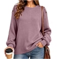 thumbnail image 2 of Inverlee Womens Crewneck Long Sleeve Ribbed Button Shoulder Pullover Loose Soft Knit for Casual Daily Sweater Oversized Relaxed Fit Autumn Layering BlouseS-XXL, 2 of 8