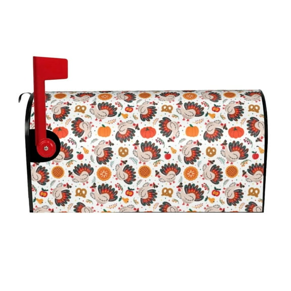 Rateoe Turkey And Thanksgiving2 Printed Mailbox Covers - Easy to Install Fall, Winter, Spring, Summer Mailbox Cover - Weather and UV-Resistant Mailbox Decor - Mailbox Magnetic Covers-21x18 in