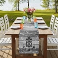 thumbnail image 4 of Table Runners 48 Inches Long Dress Scarves, Nautical Anchor Farmhouse Kitchen/Dining Table Runner, Short Coffee Tablerunners, Rudder Stars Retro Black Grey Wooden Grain 13x48 Inch, 4 of 9