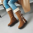 thumbnail image 4 of Fesfesfes Western Boots Women Splicing Retro Low Heel Round Boots Shoes US:7(39), 4 of 9