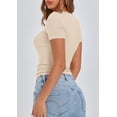 thumbnail image 2 of Remera PRETTYGARDEN 2025 Slim Fit Henley con Botones Beige XS, 2 of 9
