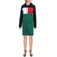 thumbnail image 1 of Calvin Klein Womens Colorblock Hooded Sweatshirt Dress, 1 of 4