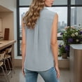 thumbnail image 5 of Pullover Women Elegant Sleeveless Classic Collar Button School Outfits for Teachers,Light Gray,5XL, 5 of 7