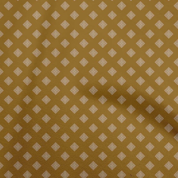oneOone Rayon Gamboge Yellow Fabric Geometric Craft Projects Decor Fabric Printed By The Yard 56 Inch Wide