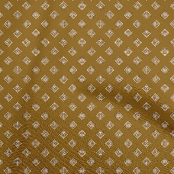 oneOone Cotton Cambric Gamboge Yellow Fabric Geometric Craft Projects Decor Fabric Printed By The Yard 56 Inch Wide