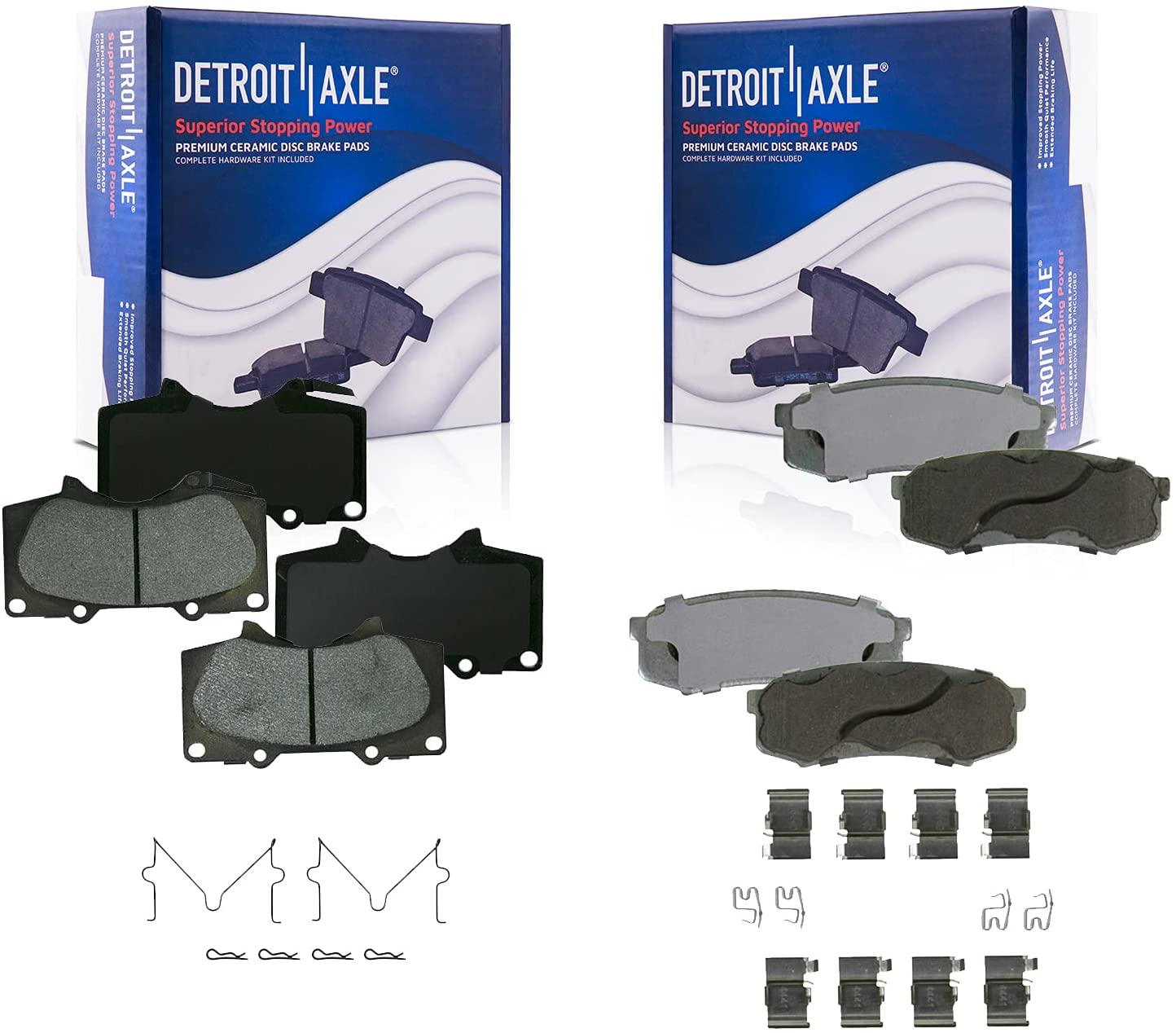 Detroit Axle Front Rear Brakes Brake Pads Replacement for Toyota