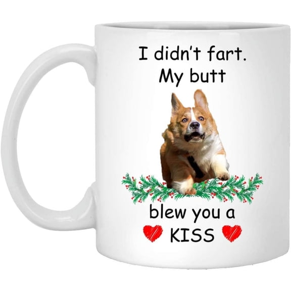 Funny Pet Lover Gifts Cardigan Welsh Corgi Golden Blew You A Kiss Christmas 2022 Gifts White Coffee Mug White 11oz