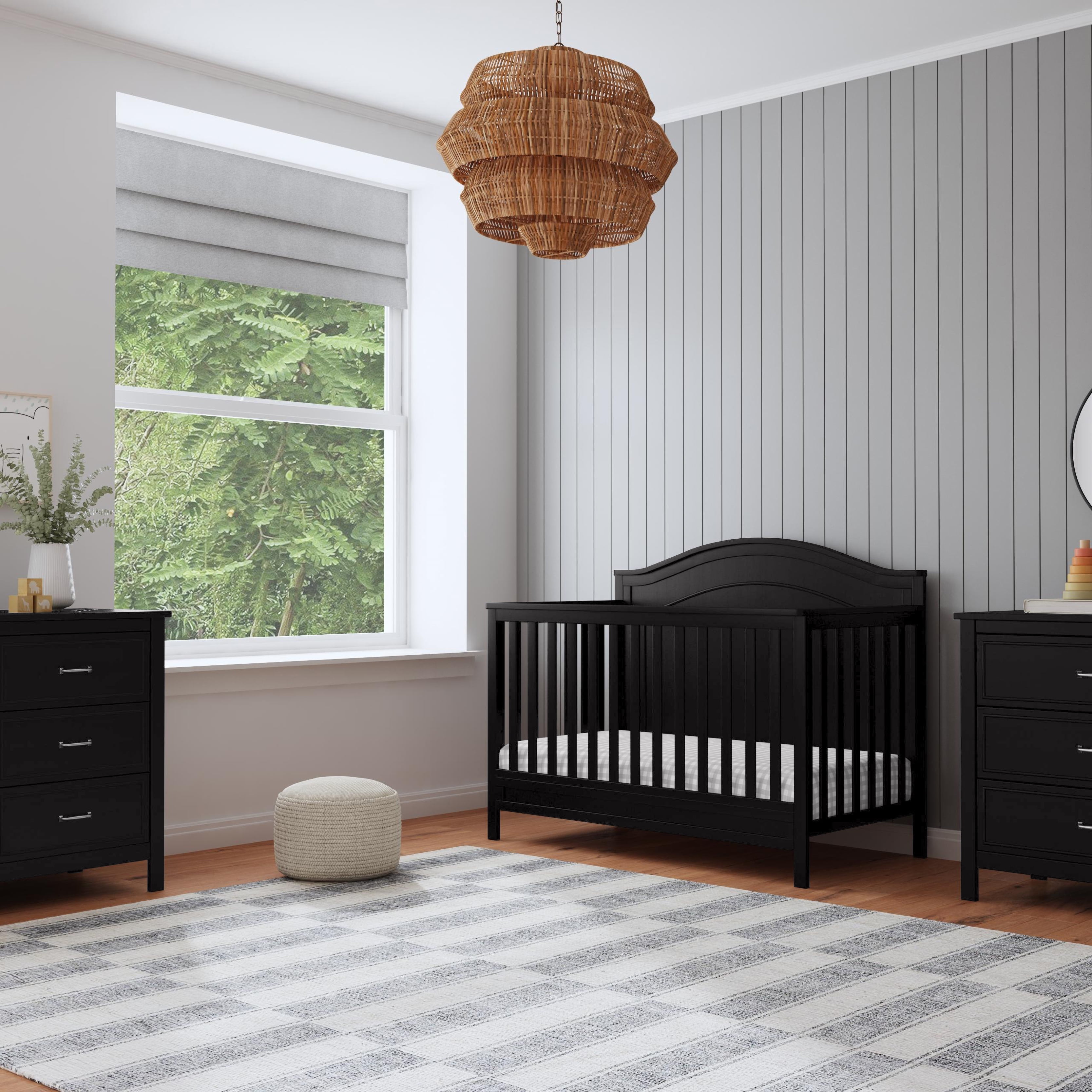 DaVinci Charlie 4-in-1 Convertible Crib, Greenguard Gold Certified, Ebony