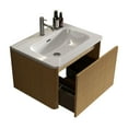 thumbnail image 6 of U055-24W-306 24" Striped Natural Oak Bathroom Vanity with White Ceramic Sink, Wall Mounted Floating Bathroom Vanity for Modern Bathroom,, 6 of 9