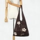 thumbnail image 4 of Bolsas De Hombro Bolso de red de malla para compras de flores, almacenamiento de frutas, bolsos ecológicos (café), 4 of 5