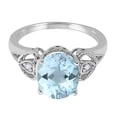 thumbnail image 2 of Mauli Jewels Rings for Women 2.42 Carat Oval Aquamarine and Diamond Ring 4-Prong 10K White Gold, 2 of 6