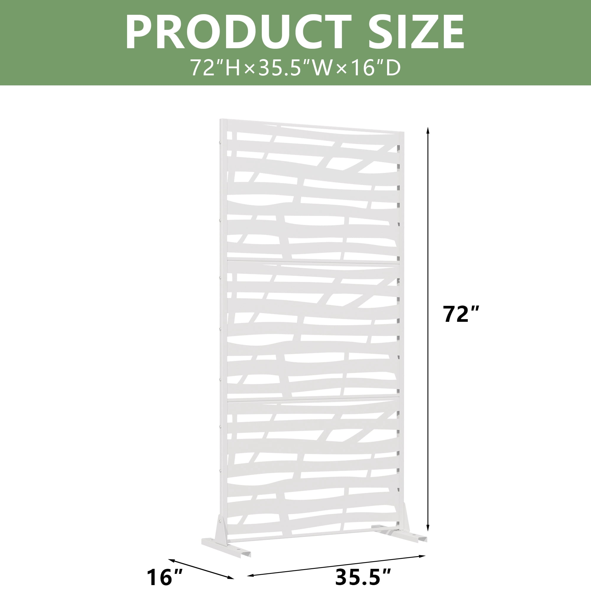 Privacy Metal Screen Fence Panel Horizontal Stripe Pattern
