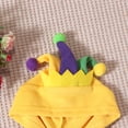 thumbnail image 6 of Kids Hooded Jester Romper Set – Sleeveless Zipper Onesie with Matching Socks, Yellow Purple Green Striped Outfit, 0-3 to 12-18 Months,Size 0 Month, 6 of 9