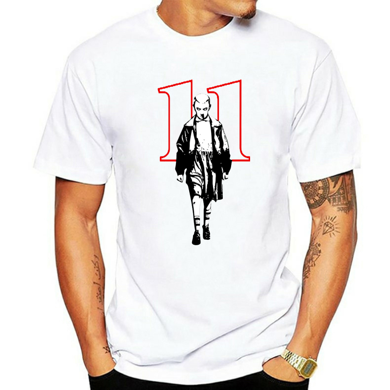 thumbnail image 3 of Stranger Style Pop Culture Things Eleven Cosplay White T-Shirt Size M-3XL, 3 of 5