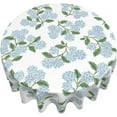 thumbnail image 3 of Spring Floral Tablecloth Round 70 Inch Blue Hydrangea Flower Table Cloth Polyester Fabric Vintage Summer Flowers Table Cover for Kitchen Holiday Party Dining Picnic Outdoor Decor, 3 of 6