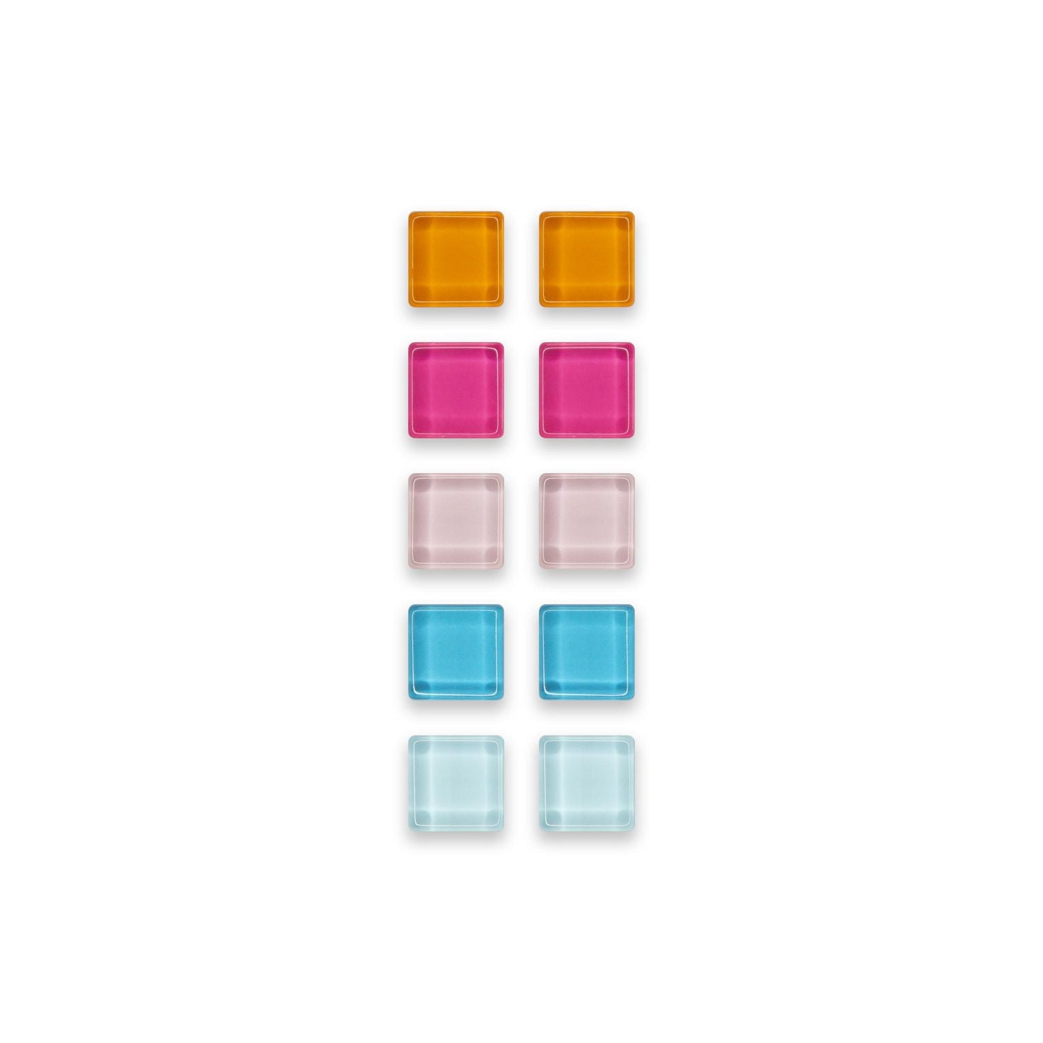 Quartet Mini Square Magnets, Magnets, Assorted Colours, 10 Pack, Mini Square Magnets, 10 Pack