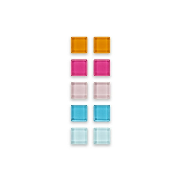 Quartet Mini Square Magnets, Magnets, Assorted Colours, 10 Pack
